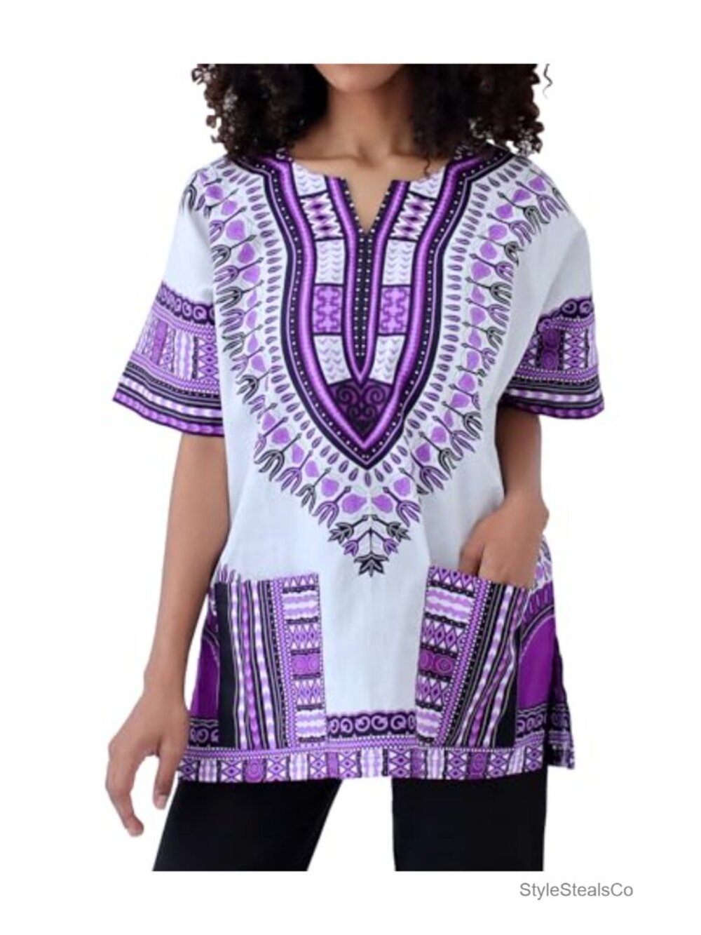Handmade African Cotton Dashiki Tunic Pullover Peasant Top